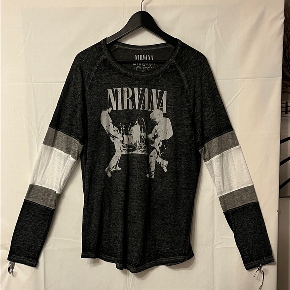 Free People Other - Free People Black and Gray Graphic Long Sleeve Shirt